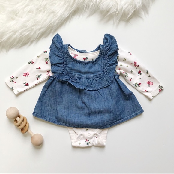 Old Navy Other - Old Navy chambray peplum flutter sleeve and onesie